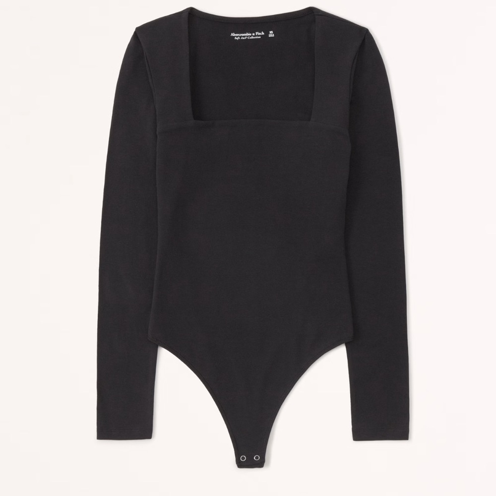 Abercrombie & Fitch Double-Layered Seamless Squareneck Bodysuit, Medium